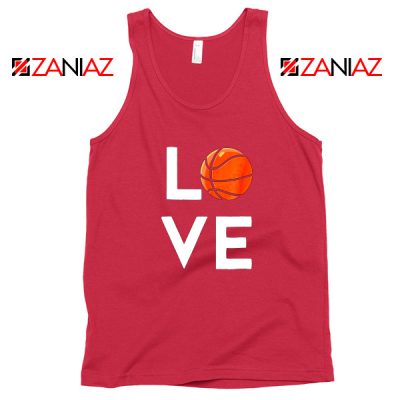 I Love Basketball Red Tank Top