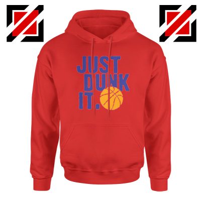 Just Dunk It Slogan Nike Parody Red Hoodie