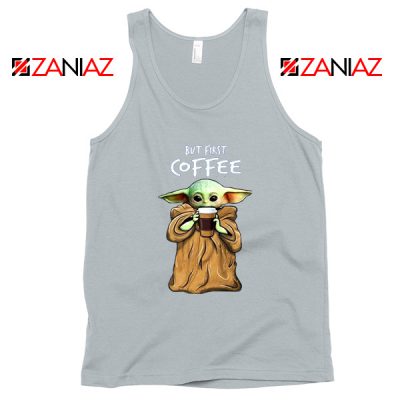 Mandalorian Coffee Baby Yoda Sport Grey Tank Top
