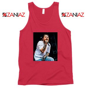 Post Malone Rapper Red Tank Top