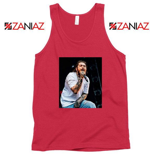 Post Malone Rapper Red Tank Top