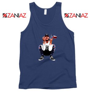 Post Malone White Iverson Navy Tank Top