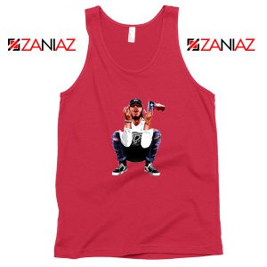 Post Malone White Iverson Red Tank Top