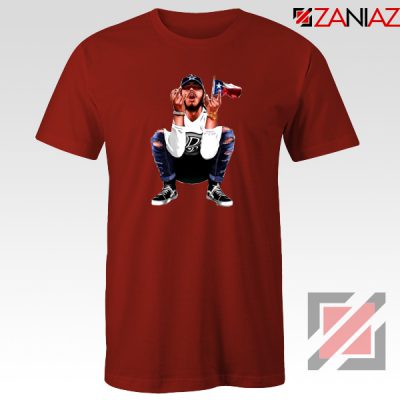 Post Malone White Iverson Red Tee Shirt
