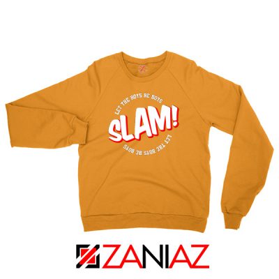 Slam Let The Boys Be Boys Orange Sweater