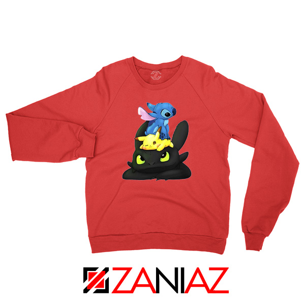 Stitch Pokemon Grinch Red Sweatshirt