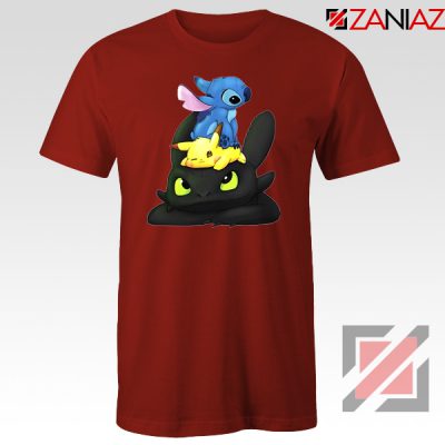 Stitch Pokemon Grinch Red Tshirt