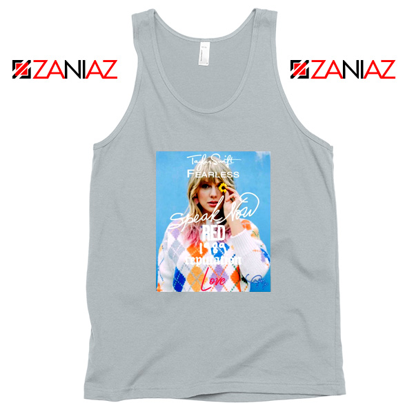 Taylor Swift Albums And Signature Sport Grey Tank Top
