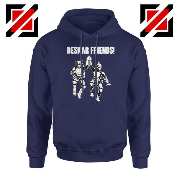 The Mandalorian Beskar Friends Navy Blue Hoodie
