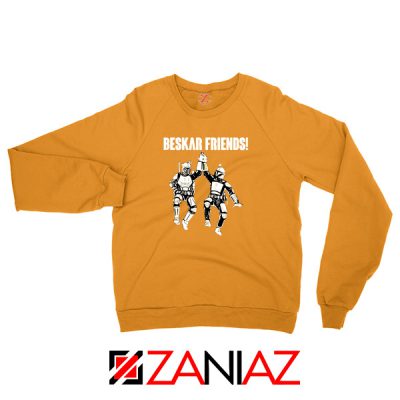 The Mandalorian Beskar Friends Orange Sweatshirt