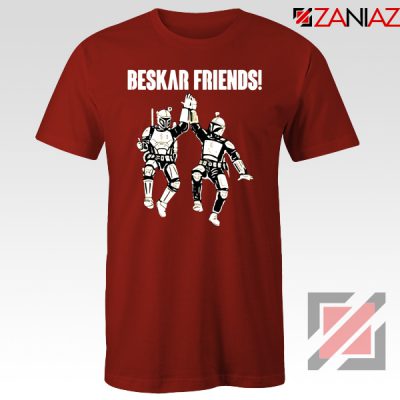 The Mandalorian Beskar Friends Red Tshirt
