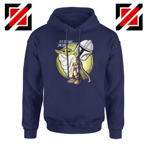 The Mandalorian Hug Baby Yoda Navy Blue Hoodie