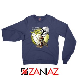 The Mandalorian Hug Baby Yoda Navy Blue Sweater