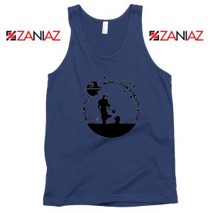 The Mandalorian and Baby Yoda Navy Blue Tank Top