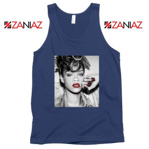 Best Rihanna Pop Singer Navy Blue Tank Top