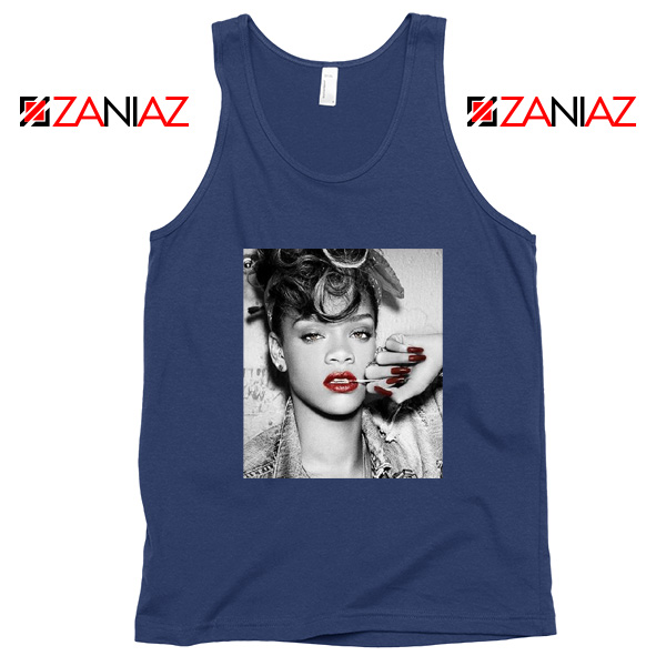 Best Rihanna Pop Singer Navy Blue Tank Top