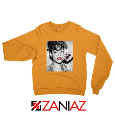 Best Rihanna Pop Singer Orange Sweater