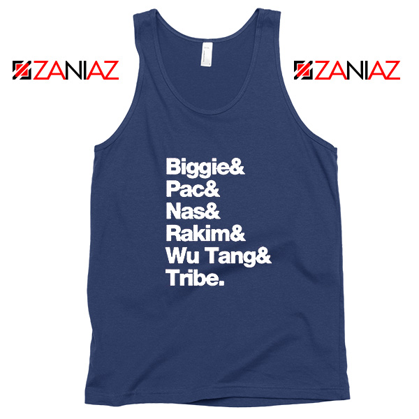 Biggie 2 Pac Nas Rakim Wu Tang Tribe Navy Blue Tank Top