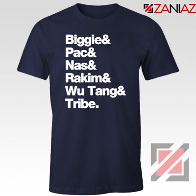 Biggie 2 Pac Nas Rakim Wu Tang Tribe Navy Blue Tshirt
