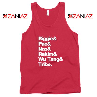 Biggie 2 Pac Nas Rakim Wu Tang Tribe Red Tank Top