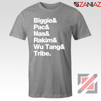 Biggie 2 Pac Nas Rakim Wu Tang Tribe Sport Grey Tshirt