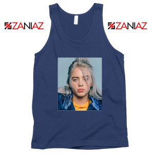 Billie Eilish Girl Star Navy Blue Tank Top