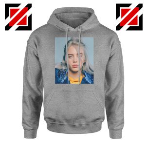 Billie Eilish Girl Star Sport Grey Hoodie