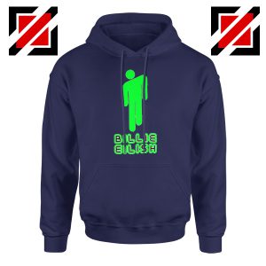 Billie Eilish Pop Singer Navy Blue Hoodie