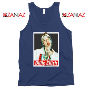 Billie Eilish Womens Navy Blue Tank Top