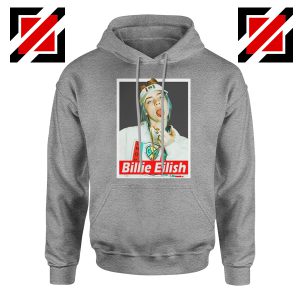 Billie Eilish Womens Sport Grey Hoodie