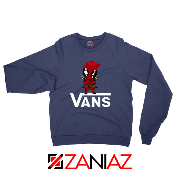 Cheap Van Deadpool Navy Blue Sweatshirt