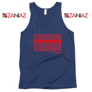 Coronavirus Repeating Navy Blue Tank Top
