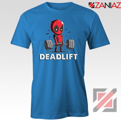Deadpool Deadlift Blue Tshirt