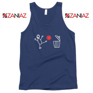 Football Soccer Corona Virus Navy Blue Tank Top
