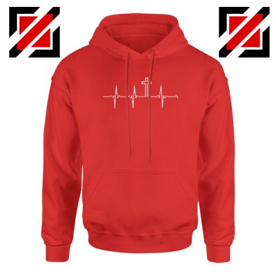 My Heartbeat Is The Cross Red Hoodie