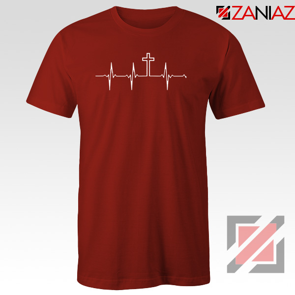 My Heartbeat Is The Cross Red Tshirt