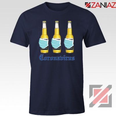 Quarantine Beer Mask Virus Navy Blue Tshirt