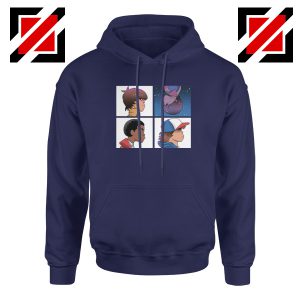Stranger Things Characters Navy Blue Hoodie