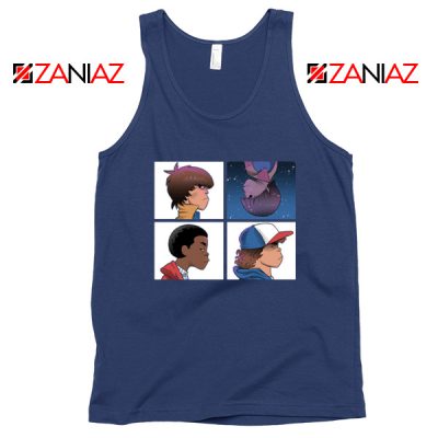 Stranger Things Characters Navy Blue Tank Top