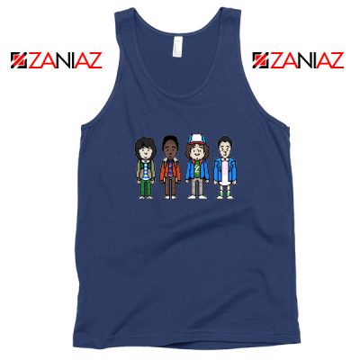 Stranger Things Characters Navy Blue Tank Top