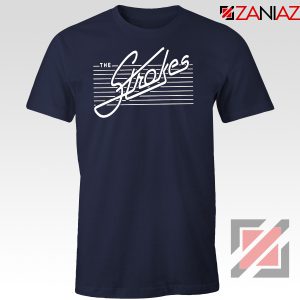 The Strokes ロゴ Tシャツ ネイビー The Strokes Band Tshirt - ZANIAZ