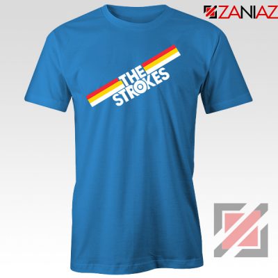 The Strokes Striped Graphic Blue Tshirt