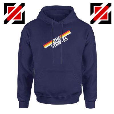 The Strokes Striped Graphic Navy Blue Hoodie