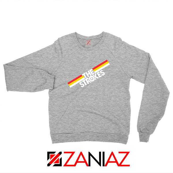 The Strokes Striped Graphic Sport Grey Sweatshirt