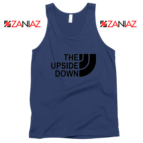The Upside Down North Face Navy Blue Tank Tops