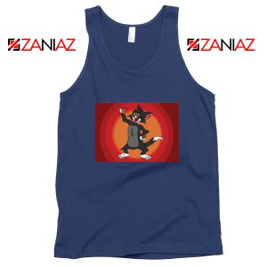Tom The Cat Wins Navy Blue Tank Top