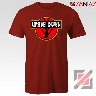Upside Down Jurassic Park Red Tshirt