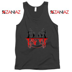 Upside Down Silhouettes Black Tank Top