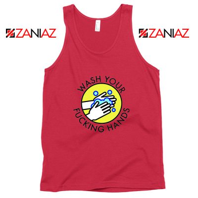 Wash Your Hands No Virus Red Tank Top