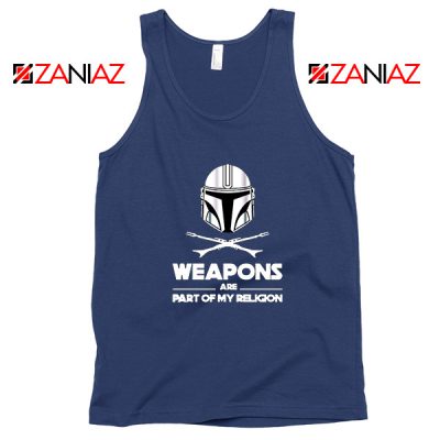 Weapons Are Part Of My Religion Mando Navy Blue Tank Top